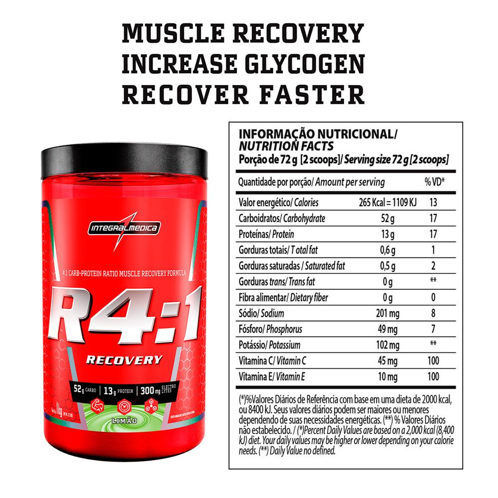 R4:1 Recovery Powder 1kg Integralmedica - Limão - Carrefour