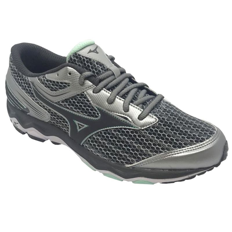 tenis mizuno feminino cinza com verde