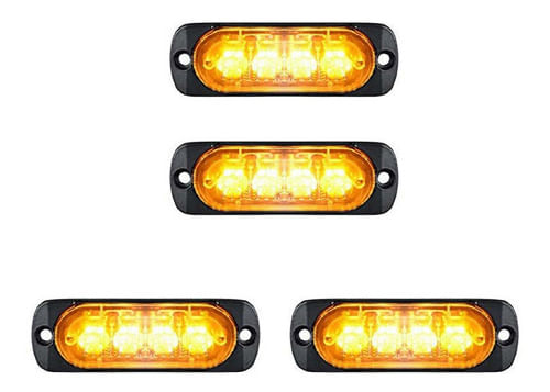 Jogo De Luzes Led Para Giroflex E Strobo C/ 4 Leds Caminhão