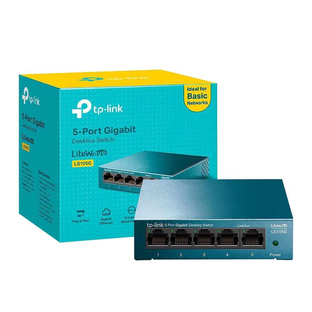 Switch 5 Portas Gigabit Tp-link Ls105g 10/100/1000 Ls105g