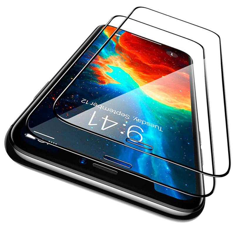 Kit 3x1 Películas 3D Vidro Premium para iPhone 11 + Lenços Aplicação ...