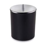 Lixeira 5L De Plástico Com Tampa Inox - Preta - Arthi