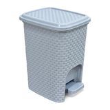 Lixeira 7l Rattan Com Pedal Montada Cinza 25738pm Arqplast