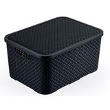 Caixa Organizadora Rattan Preto Com Tampa 7 Litros Arqplast