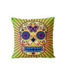 Almofada Para Sofá Sala Cheia 40x40 Decorativa Crânio Arte