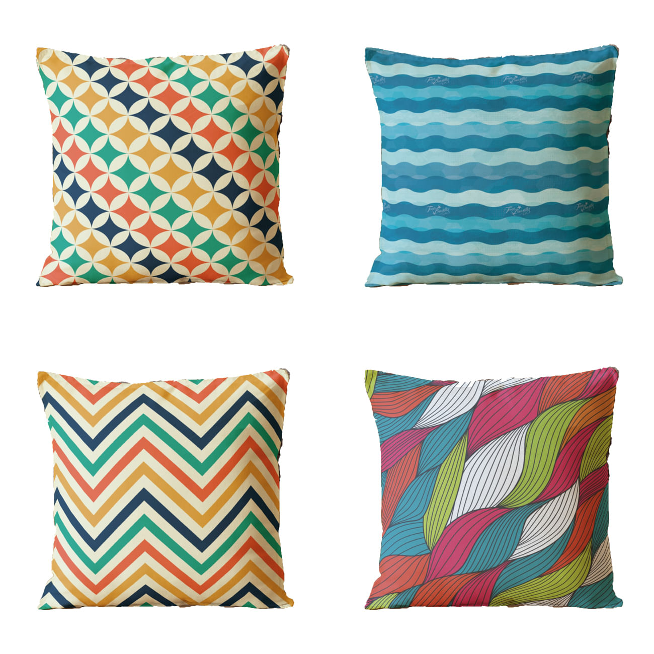 Kit 4 Almofadas Para Sofá Sala Cheia 40x40 Várias Estampas