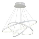 Lustre Led Moderno Pendente Anéis Led 89w 3 Arcos Branco