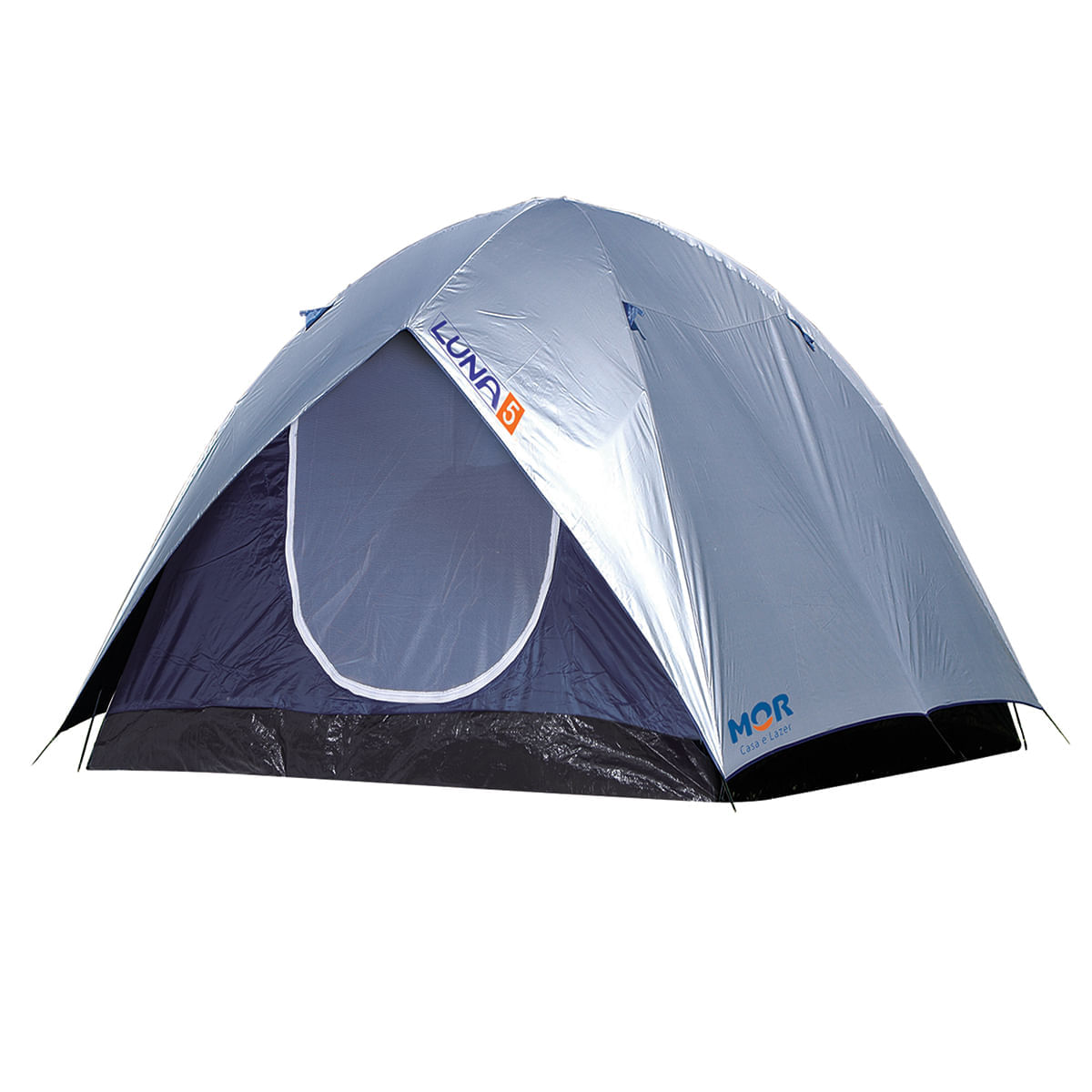 Barraca de Camping Iglu para 5 Pessoas em Fibra de Vidro MOR Luna 9038 Prata e Azul