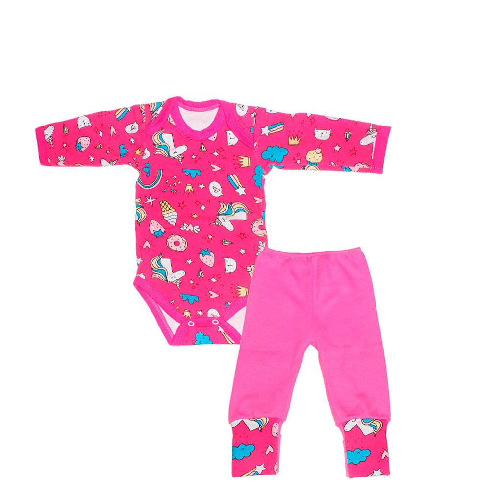 Roupa de bebe menina body manga longa + mijão culote enxoval bebe- Bener babys