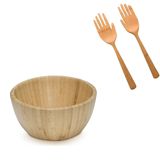 Saladeira De Bambu Mod 19 Cm Pegadores Maozinha - Ecologica