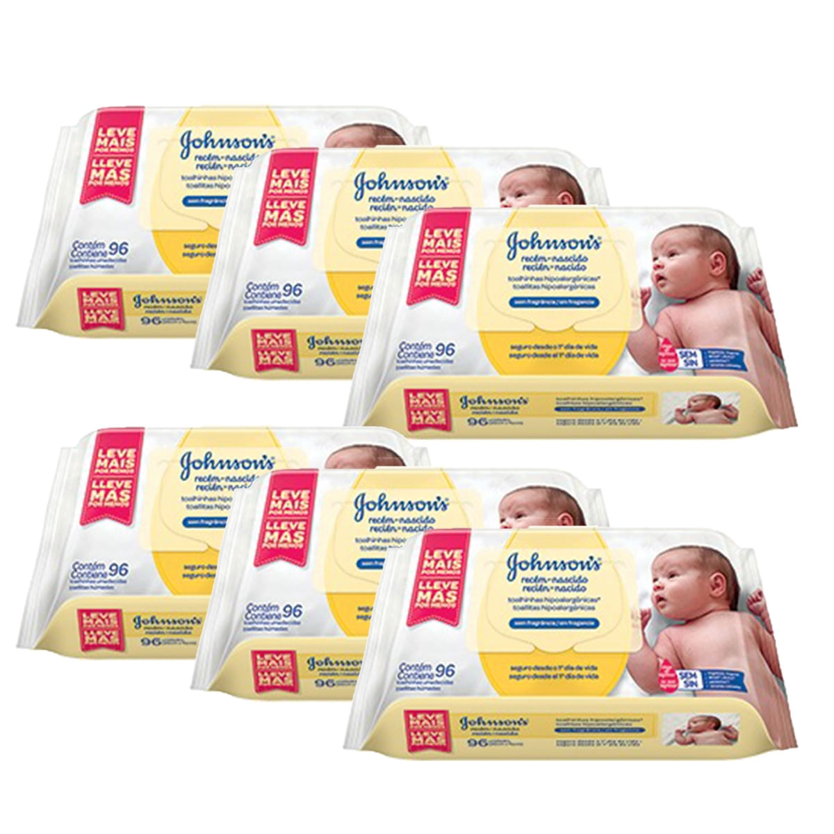 Kit Toalhas Umedecidas Johnsons Baby Recém-Nascido 6 pacotes com 96 unidades cada é boa?