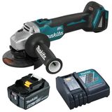 Esmerilhadeira Angular 4.1/2 POL à Bateria 18V DGA508Z com Bateria 6,0 AH e Carregador Bivolt MAKITA