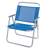 Cadeira de Praia Dobrável em Alumínio Mor Oversize Azul 2132