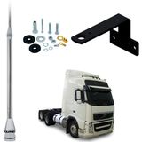 Antena Px Inox 2,7m Alongador 60cm Suporte Traseiro Volvo Fh