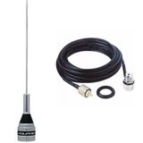 Antena Móvel 1/4 M-300c 50cm Vhf Cabo Coaxial 3,5 Metros