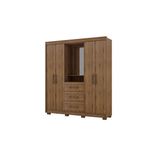Guarda Roupa de Casal Gelius Viena Capelinha 4 portas 3 gavetas madeirado