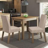 Conjunto Sala de Jantar Madesa Vic Mesa Tampo de Madeira com 2 Cadeiras - Rustic/Imperial