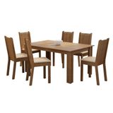 Conjunto Sala de Jantar Analu Mesa com 6 Cadeiras Madesa