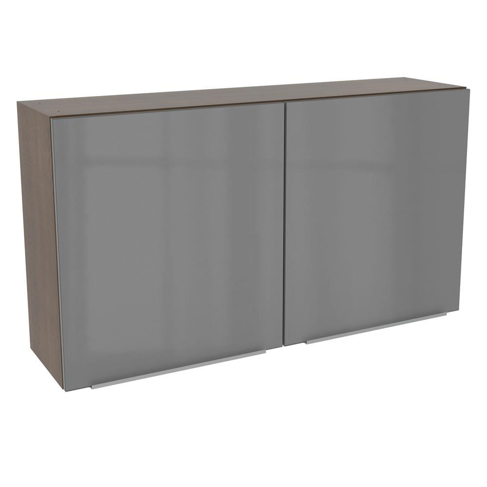 Armário Aéreo Madesa Lux 120 cm 2 Portas - Rustic/Cinza