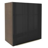 Armário Aéreo Madesa Lux 60 cm 1 Porta - Rustic/Preto