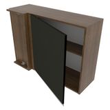 Armário Aéreo de Canto Glamy 1 Porta Rustic/Preto Madesa