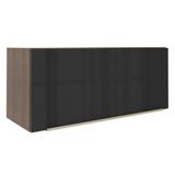 Armário Aéreo Madesa Lux 80 cm 1 Porta Suspensa - Rustic/Preto