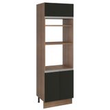 Torre Quente Madesa Glamy 70 cm 3 Portas - Rustic/Preto
