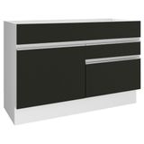 Balcão de Pia Madesa Glamy 120 cm 1 Porta 2 Gavetas - Branco/Preto