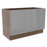 Balcão Gabinete de Pia Madesa 120 Cm 2 Portas Rustic/cinza