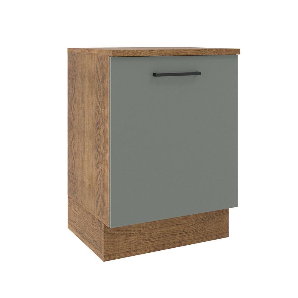 Balcão Madesa Agata 60 cm 1 Porta - Rustic/Cinza