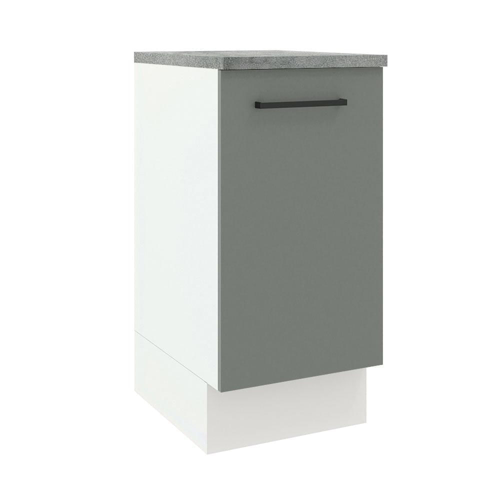 Balcão Madesa Agata 40 cm 1 Porta - Branco/Cinza