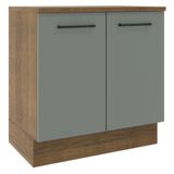 Balcão Madesa Agata 80 cm 2 Portas - Rustic/Cinza