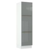 Paneleiro Madesa Lux 60 cm 3 Portas - Branco/Cinza