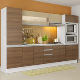 Cozinha Completa 100% Mdf Madesa Smart 300 Cm Modulada Com Armário, Balcão E Tampo