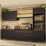 Cozinha Completa Madesa Reims 310001 com Armário e Balcão - Preto/Rustic