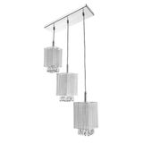 Lustre Pendente Cganza Triplo Quadrado Para Sala Cinza