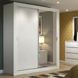Guarda-Roupa Solteiro Madesa Dallas 2 Portas de Correr com Espelho e 2 Gavetas