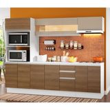 Cozinha Completa 100% Mdf Madesa Smart 250 Cm Modulada Com Balcão E Tampo