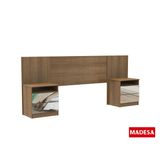 Cabeceira Extensível Madesa 26175Z4E Criados Mudos Espelhados Rustic