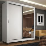 Guarda-Roupa Solteiro Madesa Denver 2 Portas de Correr com Espelho