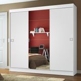 Guarda-Roupa Veneza 3 Portas Correr 1 Espelho Branco Madesa