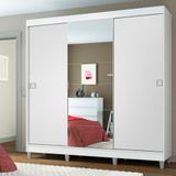 Guarda-Roupa Veneza 3 Portas 1 Espelho 8 Pés Branco Madesa