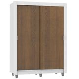 Guarda-Roupa Dallas 2 Portas de Correr Rustic/Branco Madesa