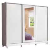 Guarda-Roupa Eros 3 Portas Correr 1 Espelho 100% MDF Madesa