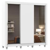 Guarda-roupa Casal Mônaco Branco 3 Portas de Correr Madesa