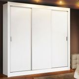 Guarda-Roupa Casal Mônaco 3 Portas de Correr Branco Madesa