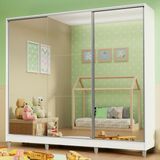 Guarda Roupa Infantil 100% Mdf Madesa Logan 3 Portas De Correr De Espelho Com Pés - Branco