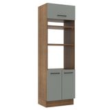 Torre Quente Agata 70 Cm 3 Portas - Rustic/cinza Madesa