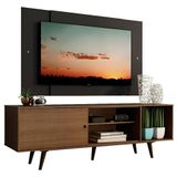 Rack Dubai com Pés e Painel Tv até 58' Rustic/preto Madesa