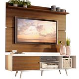 Rack Dubai e Painel Tv até 65' com Pés Branco/rustic Madesa
